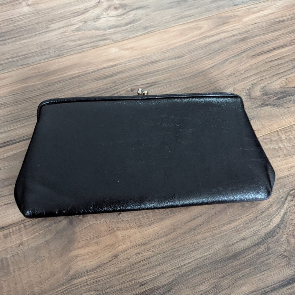 Vintage No Brand Black Clutch. Faux Leather Clutch